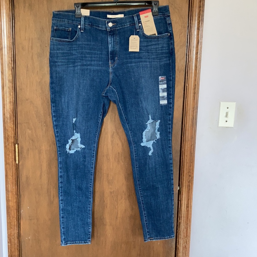 Levi’s 711 mid rise Skinny distressed jean hypersoft 16W - Picture 13 of 17